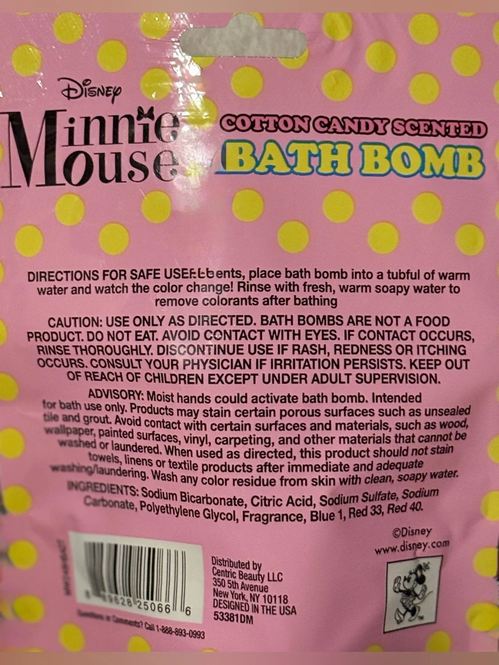 Disney Minnie Mouse Color-Twist Bath Bomb in Cotton Candy Scent